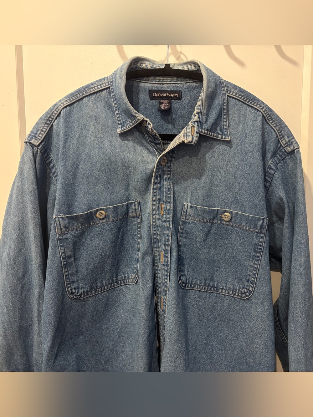 Women’s vintage Denver Hayes Blue Denim button down Shirt - Picture 4 of 14